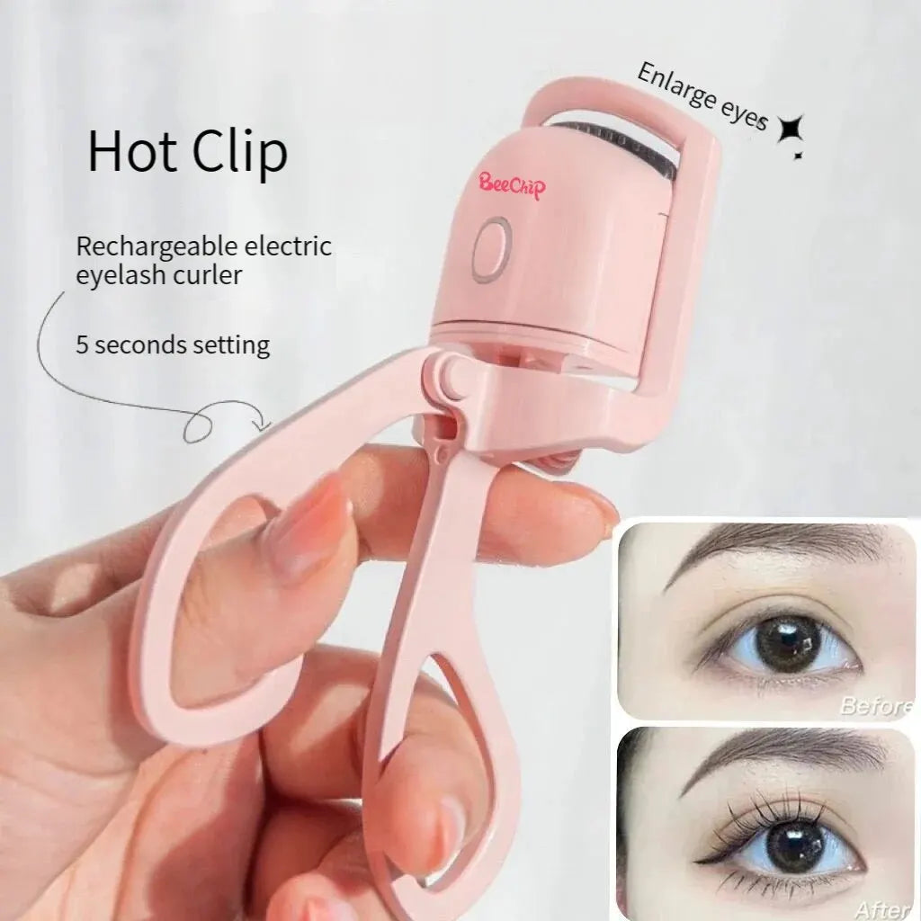 Portable Electric Heated Eyelash Curler for Long-Lasting Curls