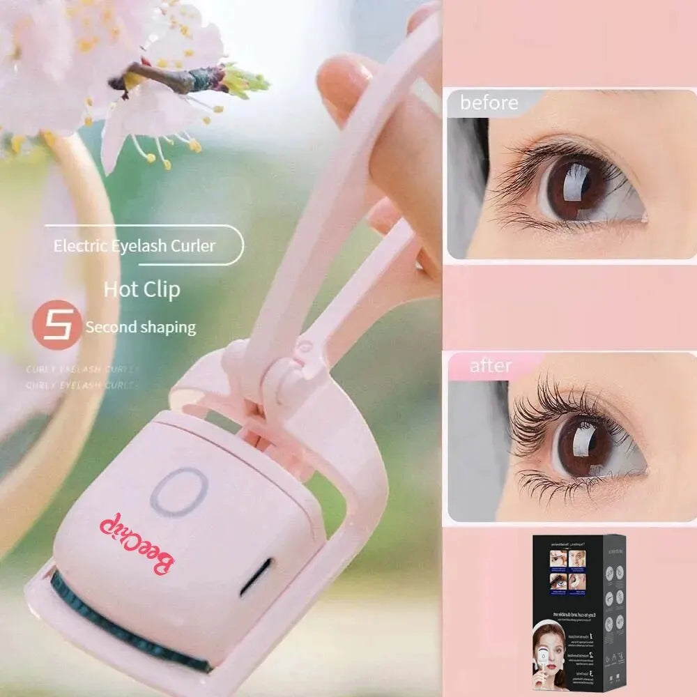 Portable Electric Heated Eyelash Curler for Long-Lasting Curls