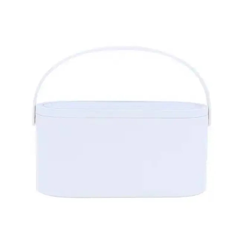 Makeup Organizer Box with LED Light Mirror Portable Travel Makeup Cosmetics Organizer Touch Light Storage Makeup Case