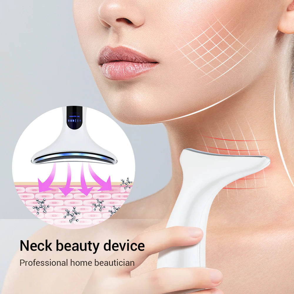 EMS Microcurrent Face Neck Beauty Device LED Photon Firming Rejuvenation anti Wrinkle Thin Double Chin Skin Care Facial Massager